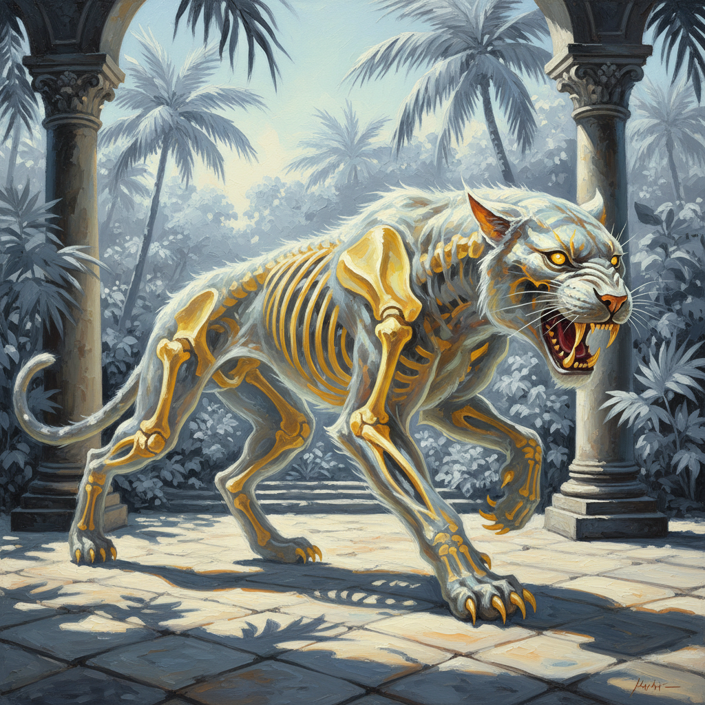 Hellcat, original Pathfinder 2e monster artwork by ZapGM