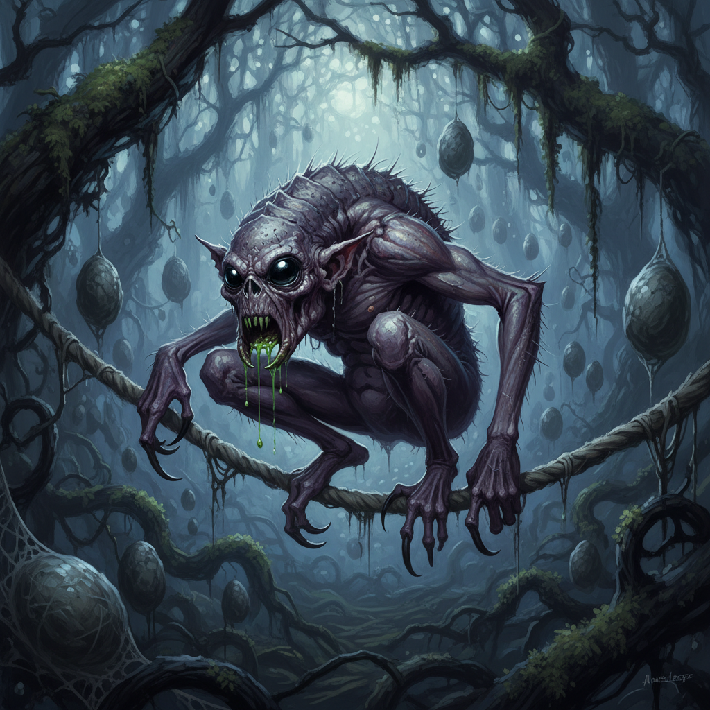 Ettercap, original D&D 5e monster artwork by ZapGM