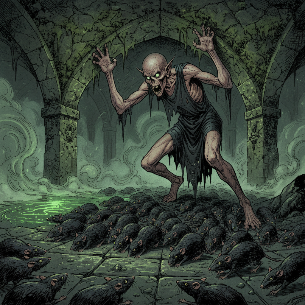 Nosferatu Malefactor, original Pathfinder 2e monster artwork by ZapGM