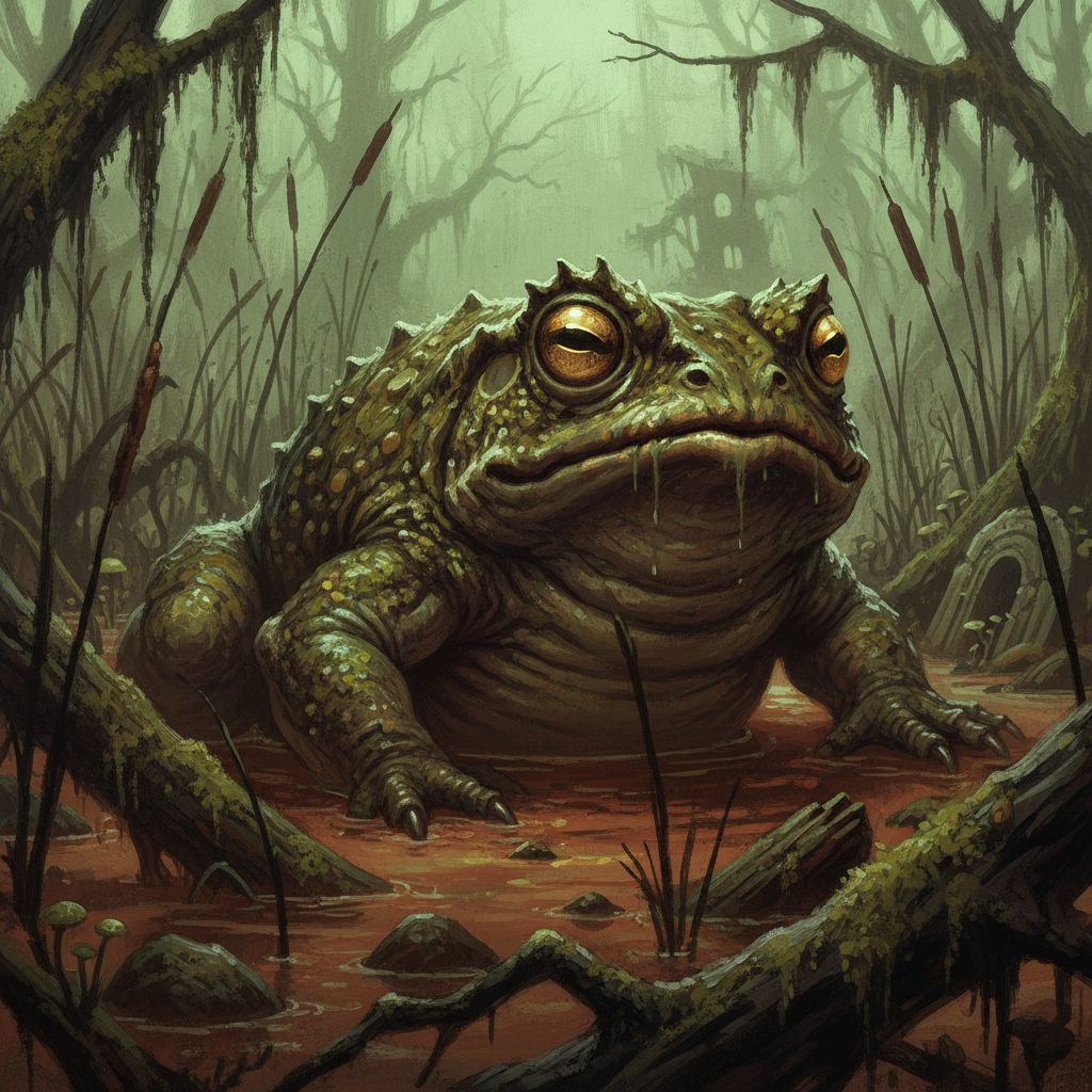 Giant Frog, original D&D 5e monster artwork by ZapGM