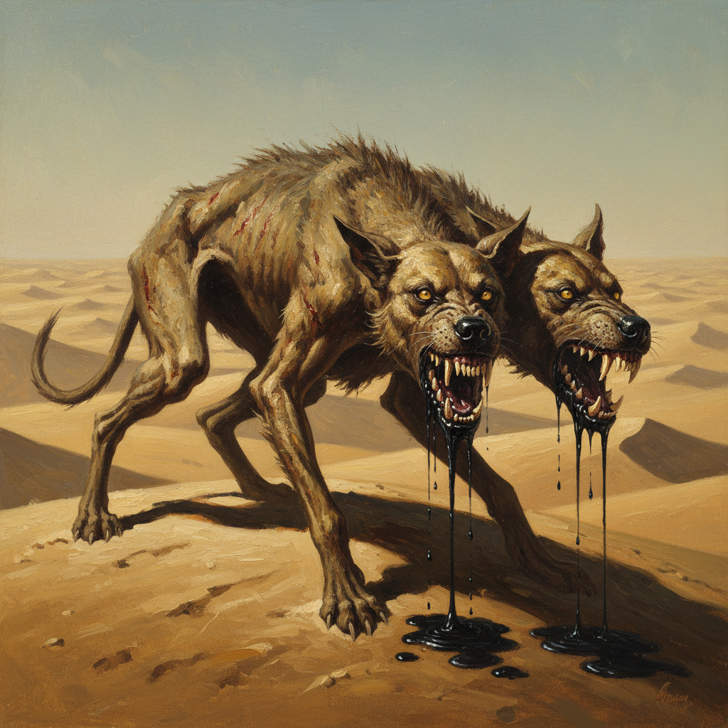 Death Dog, original D&D 5e monster artwork by ZapGM
