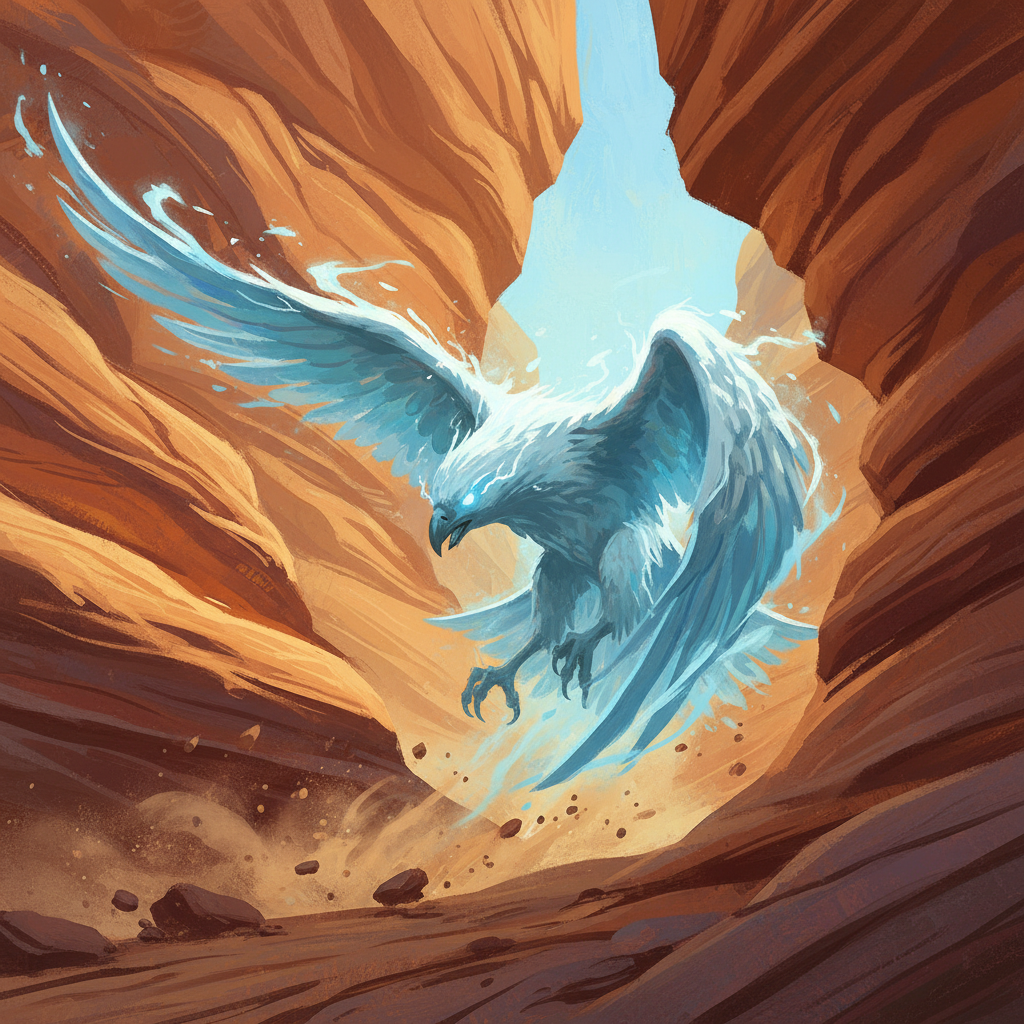 Zephyr Hawk, original Pathfinder 2e monster artwork by ZapGM