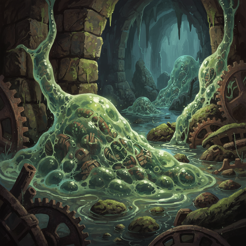 Amoeba Swarm, original Pathfinder 2e monster artwork by ZapGM
