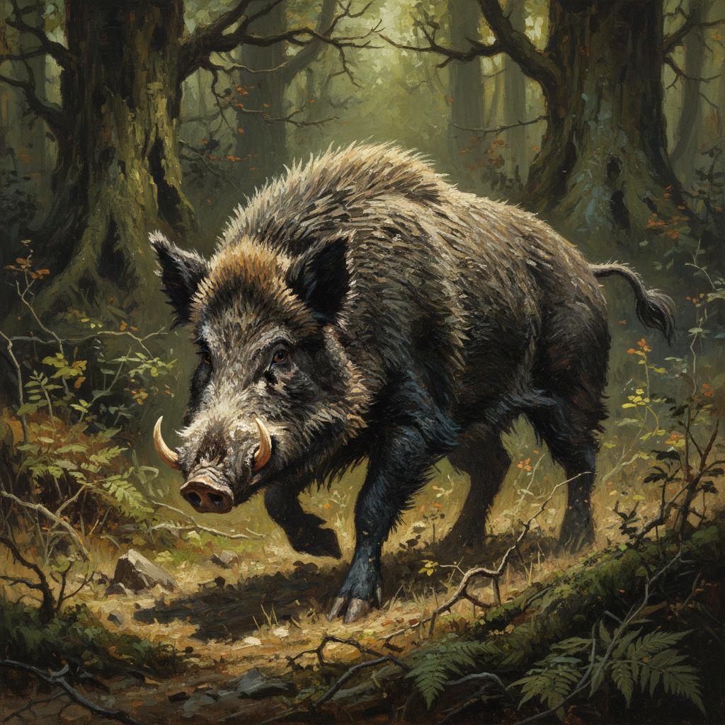 Boar, original D&D 5e monster artwork by ZapGM