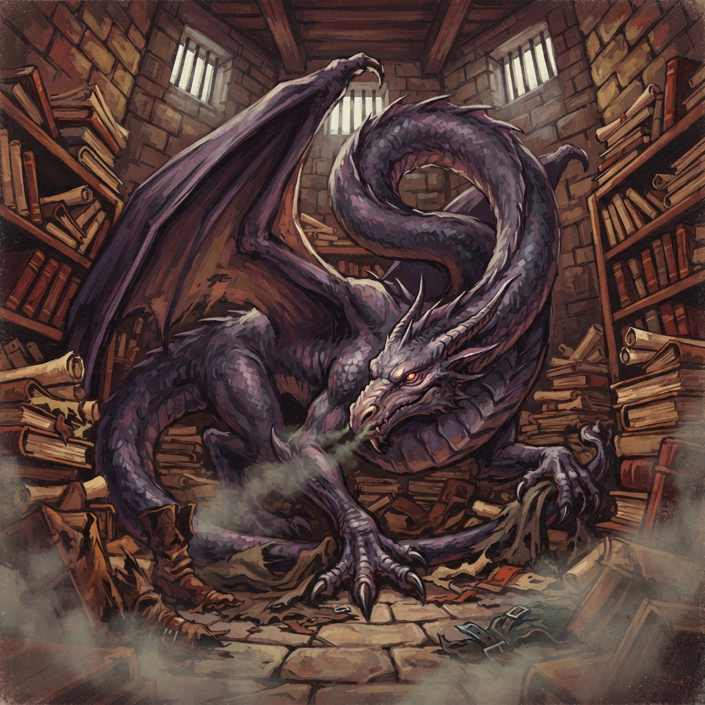Conspirator Dragon (Ancient, Spellcaster), original Pathfinder 2e monster artwork by ZapGM