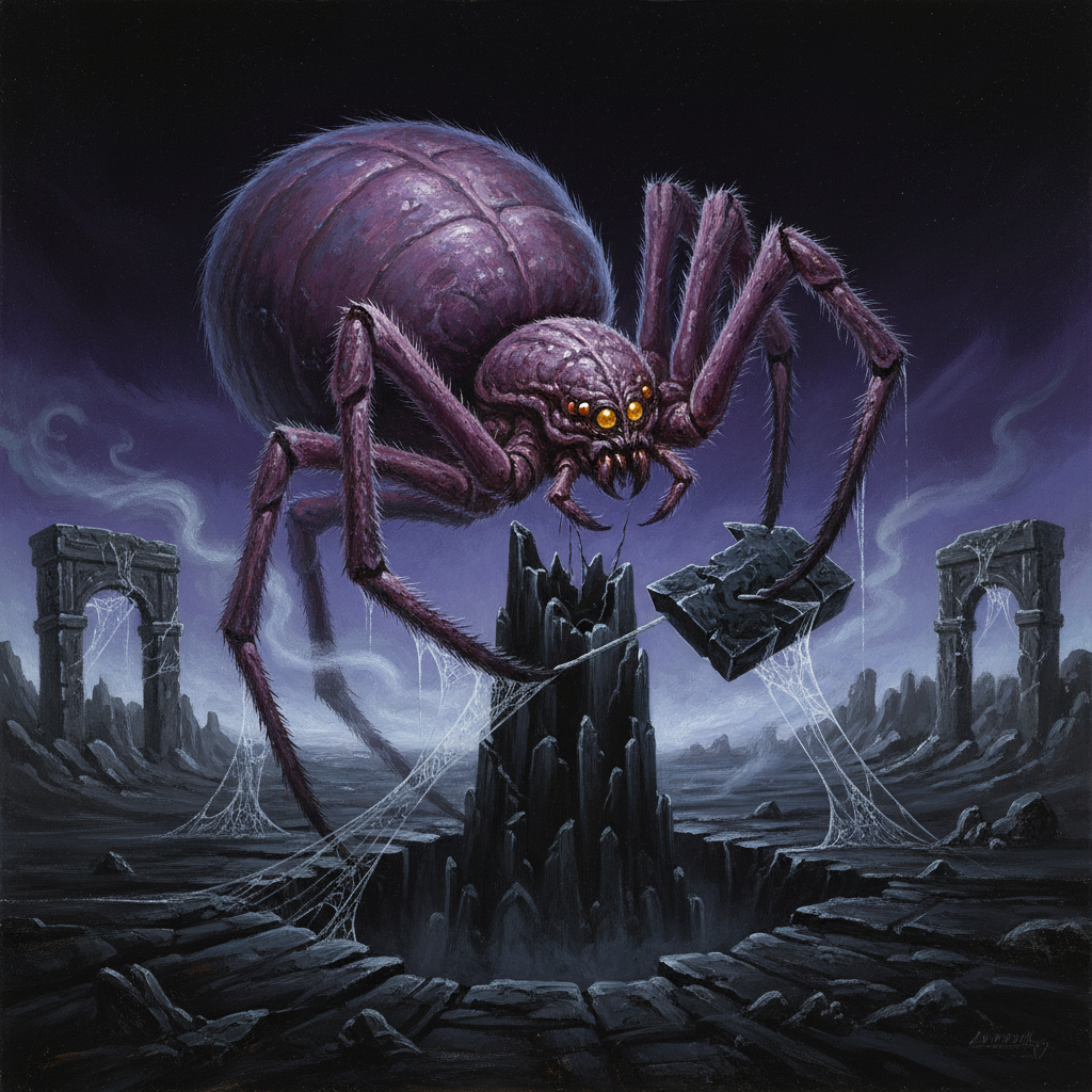 Leng Spider, original Pathfinder 2e monster artwork by ZapGM