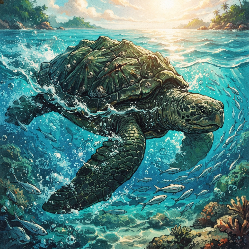 Archelon, original D&D 5e monster artwork by ZapGM