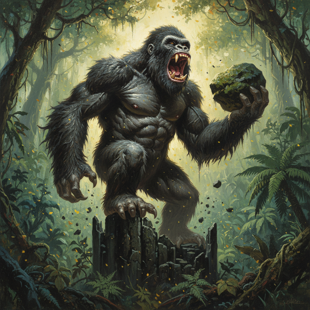 Giant Ape, original D&D 5e monster artwork by ZapGM