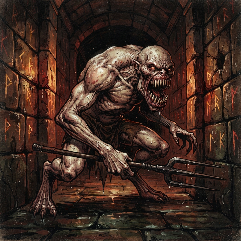 Wrathspawn, original Pathfinder 2e monster artwork by ZapGM