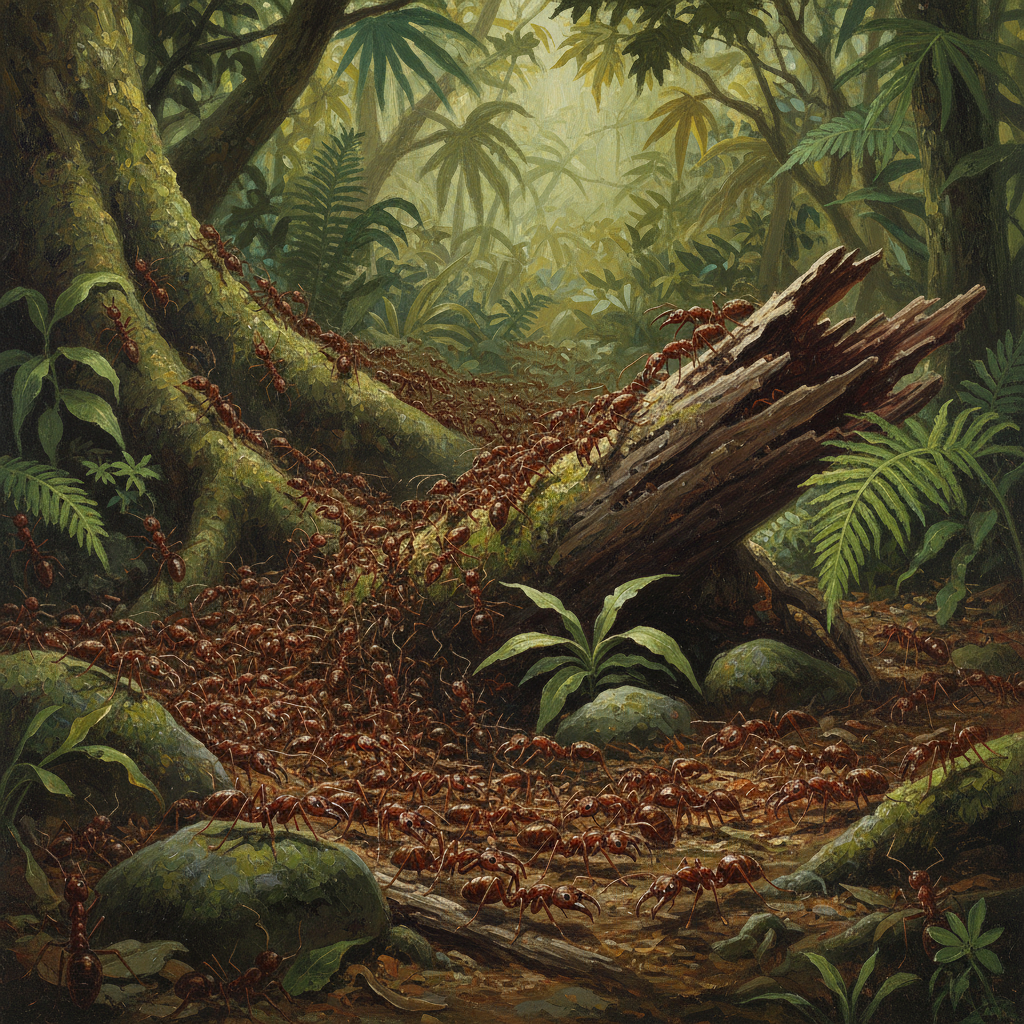 Army Ant Swarm, original Pathfinder 2e monster artwork by ZapGM