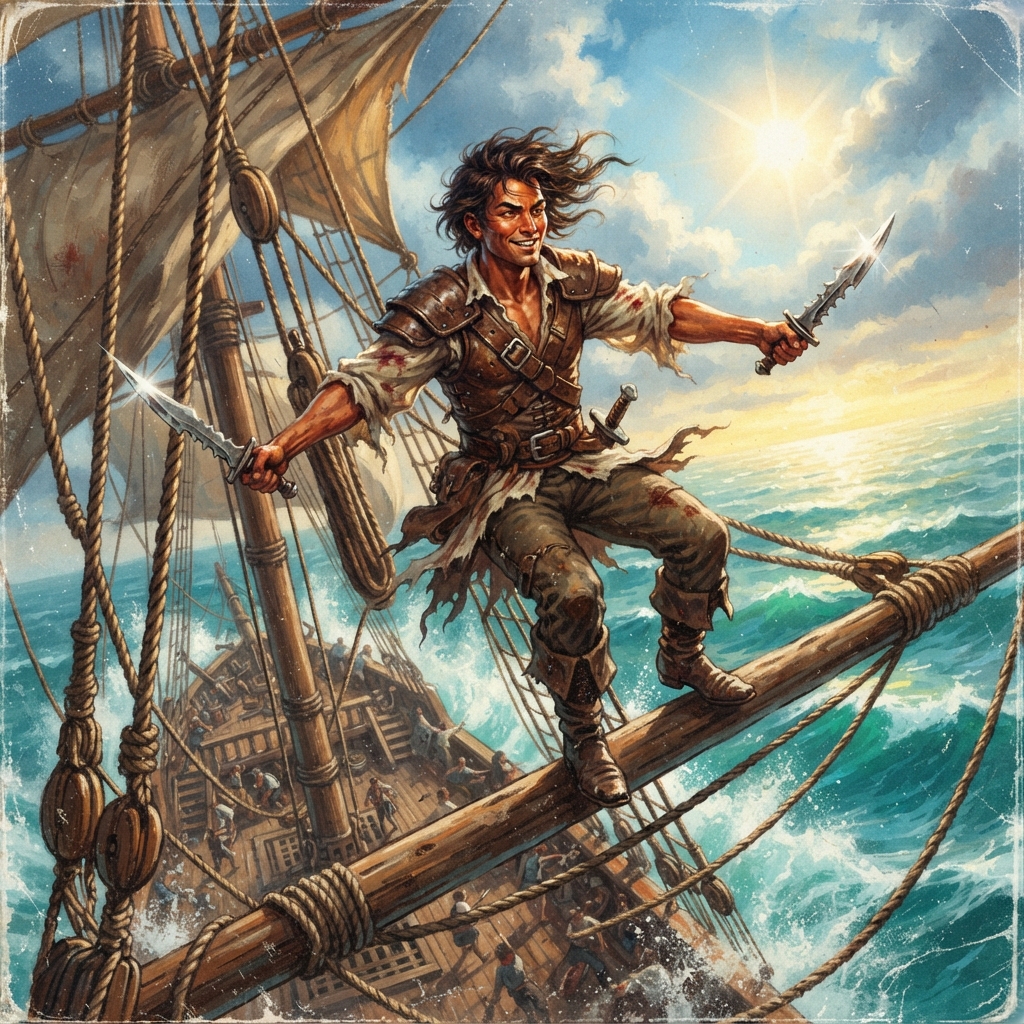 Pirate, original D&D 5e monster artwork by ZapGM