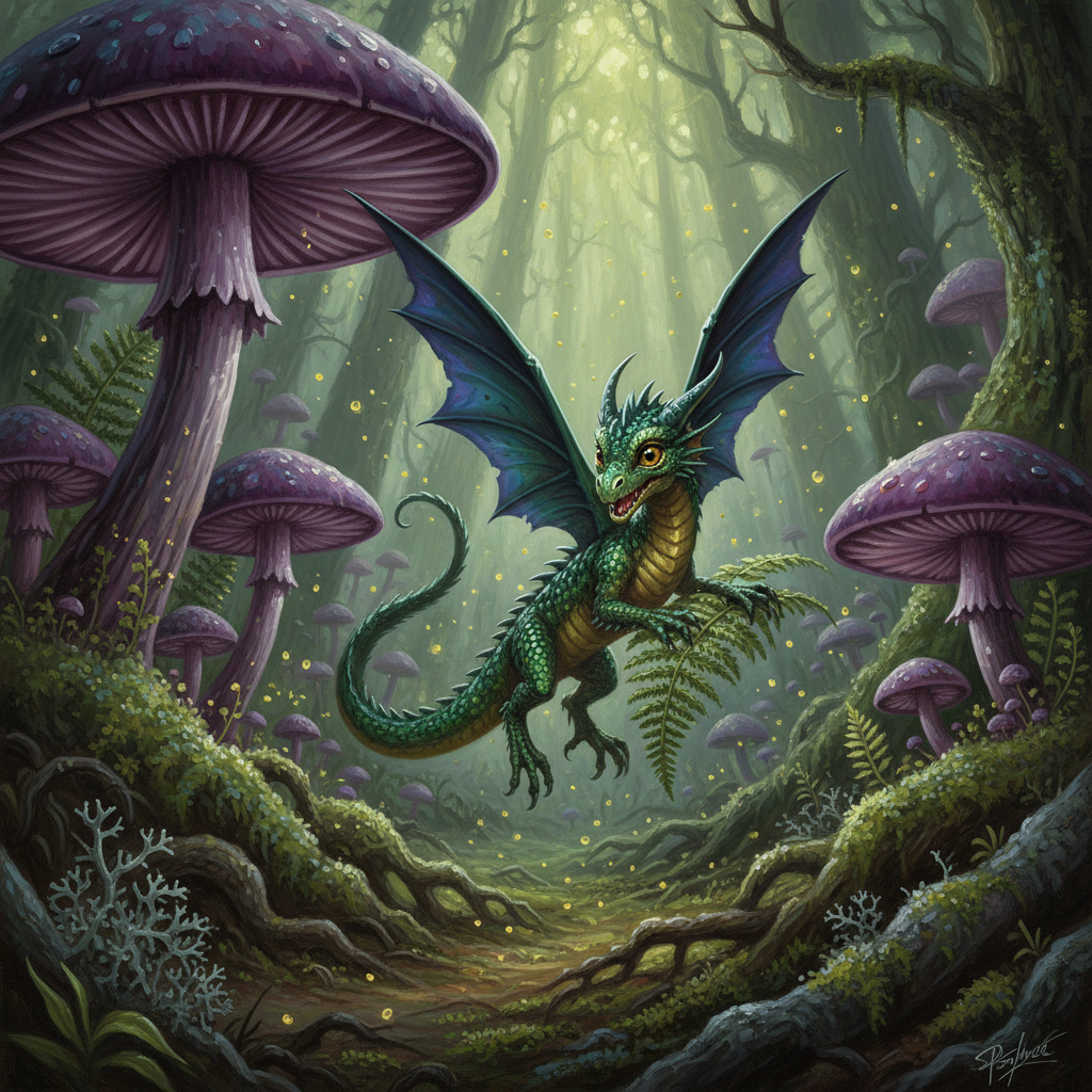 Faerie Dragon, original Pathfinder 2e monster artwork by ZapGM