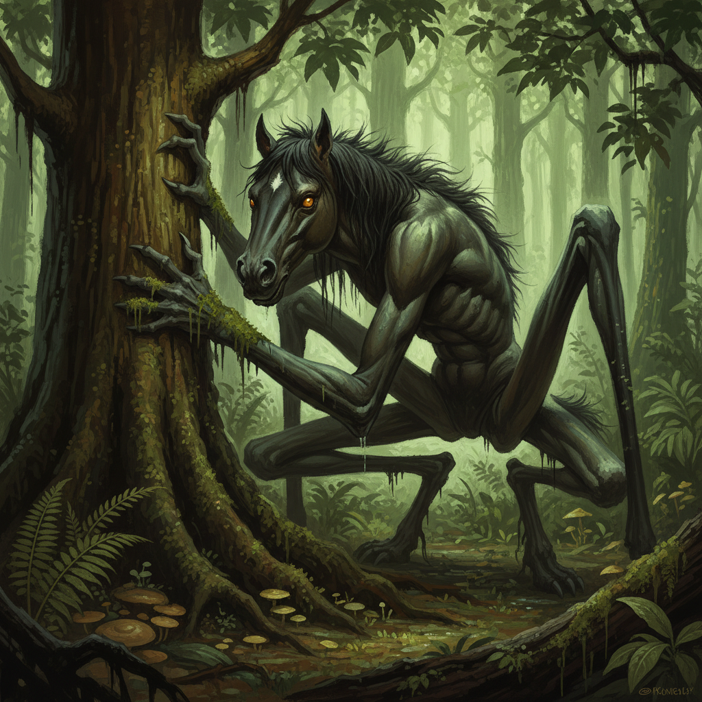 Tikbalang, original Pathfinder 2e monster artwork by ZapGM