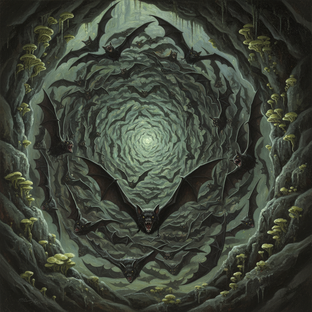 Swarm of Bats, original D&D 5e monster artwork by ZapGM