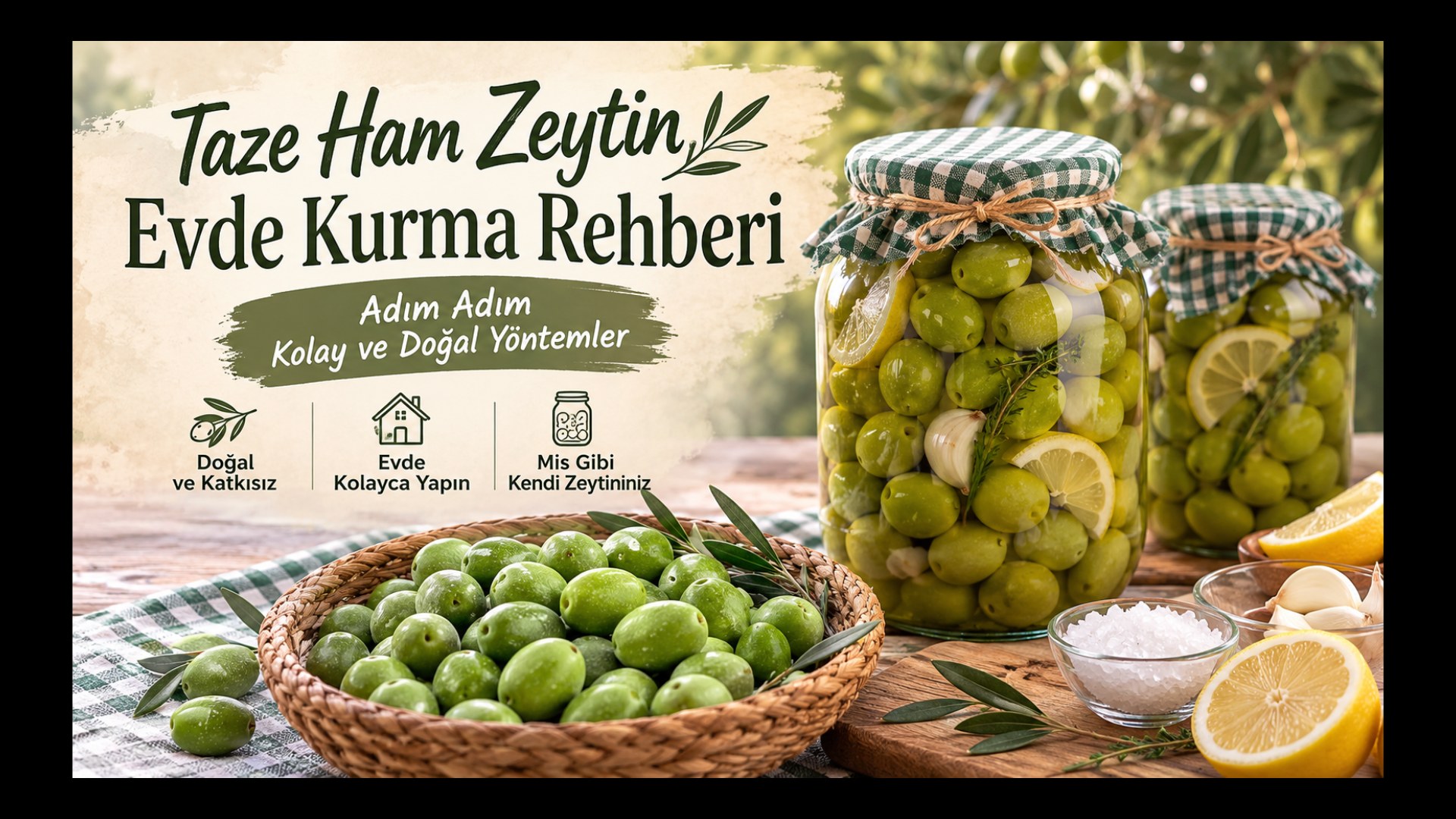 Taze ham zeytin evde kurma rehberi