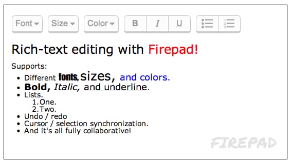 firepad-listsupport