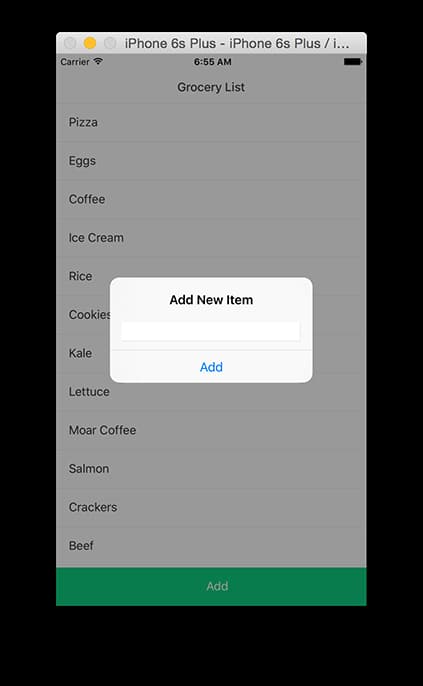 Adding items