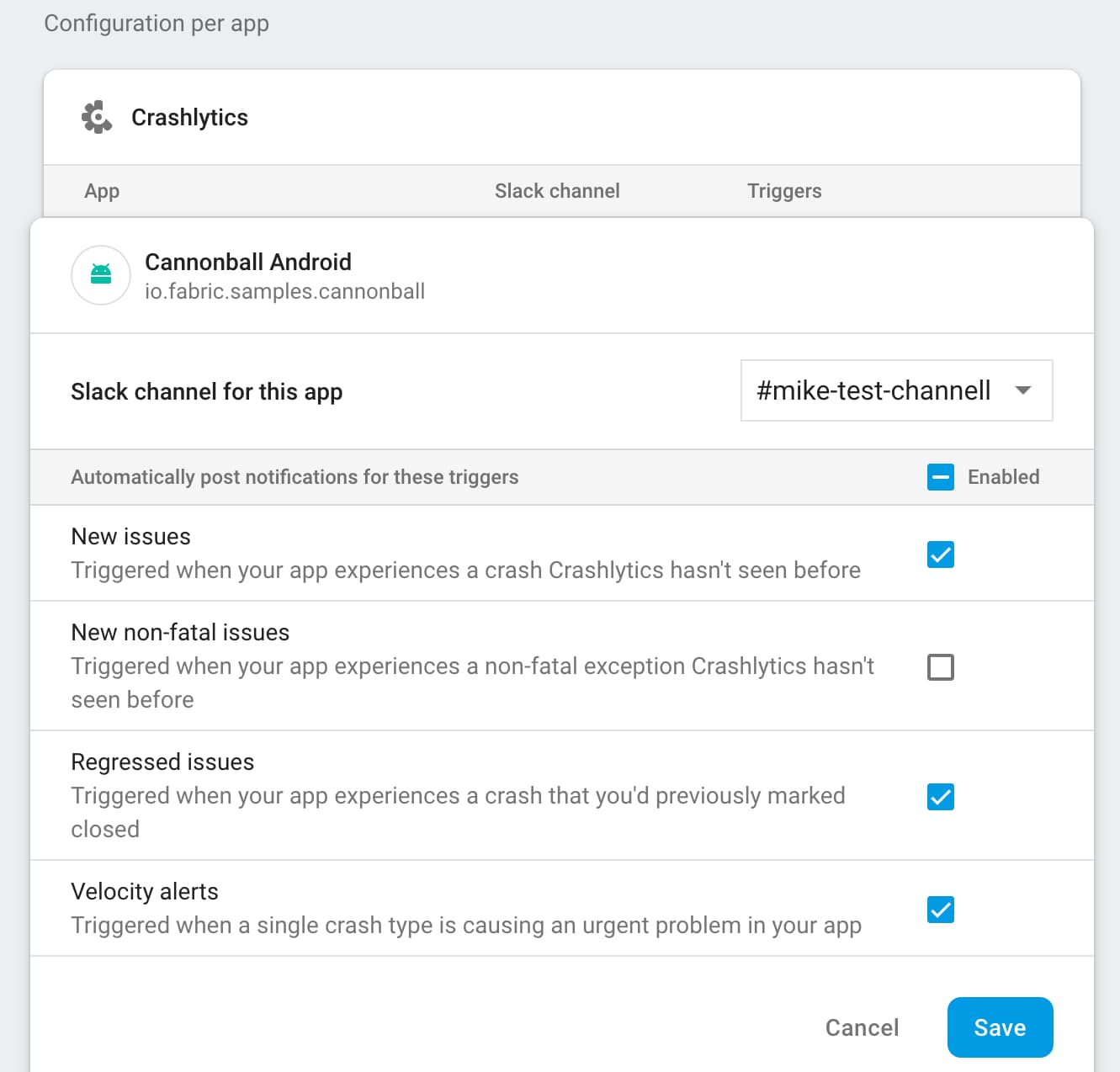 image slack app configuration