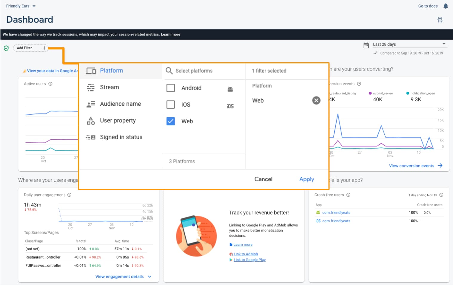 analytics dashboard