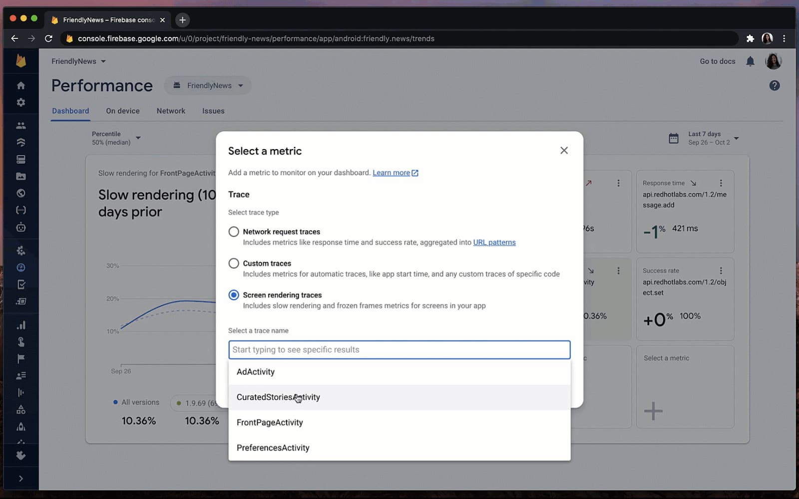 The redesigned Performance Monitoring dashboard brings critical metrics to the forefront