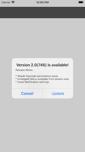 in-app build alert