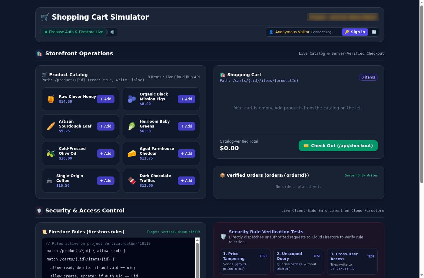 Shopping Cart Simulator storefront