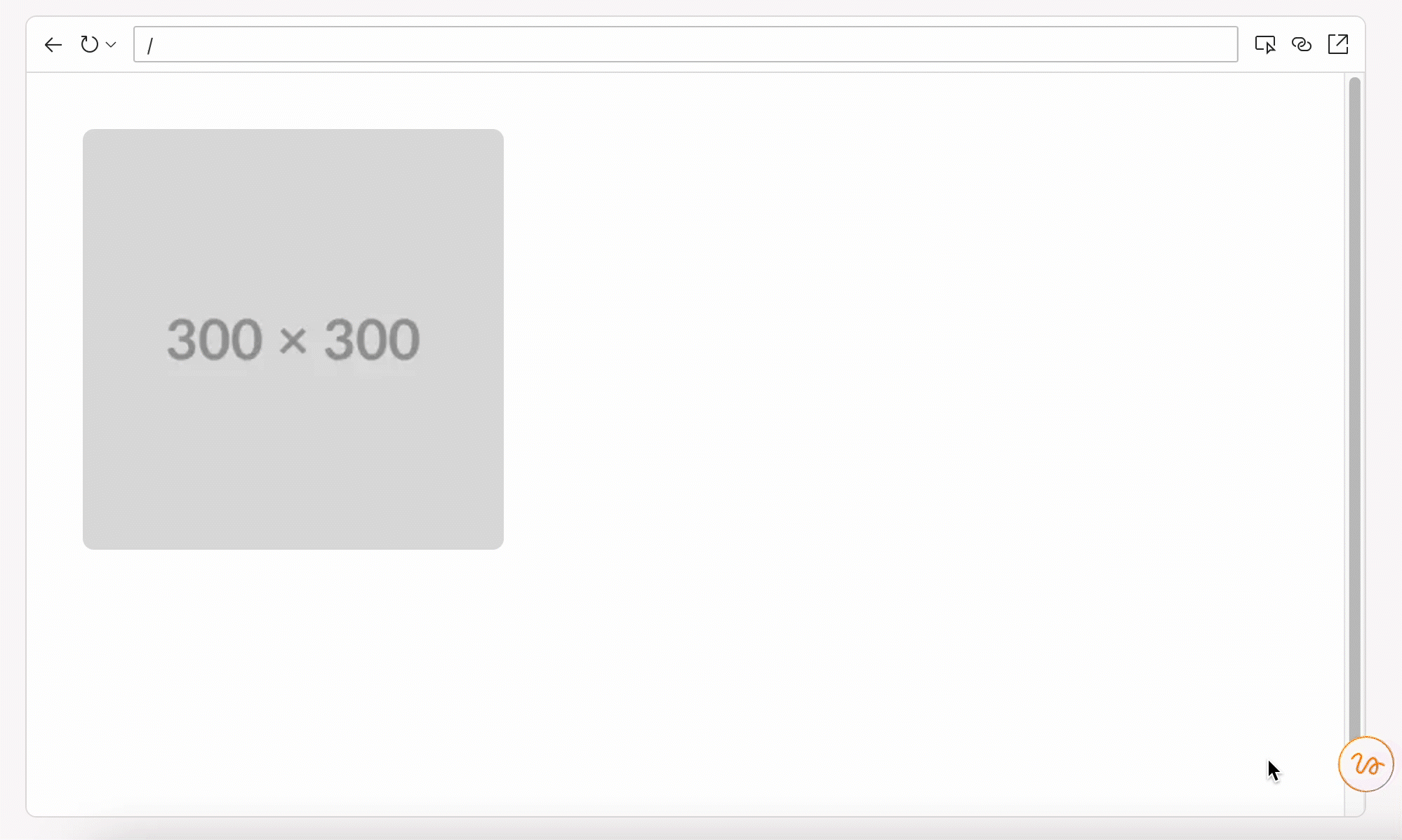 A gray image placeholder in an app built with Firebase Studio is selected, popping up a menu with a "change image" option. The user types "trees" and chooses an image, which then replaces the placeholder.