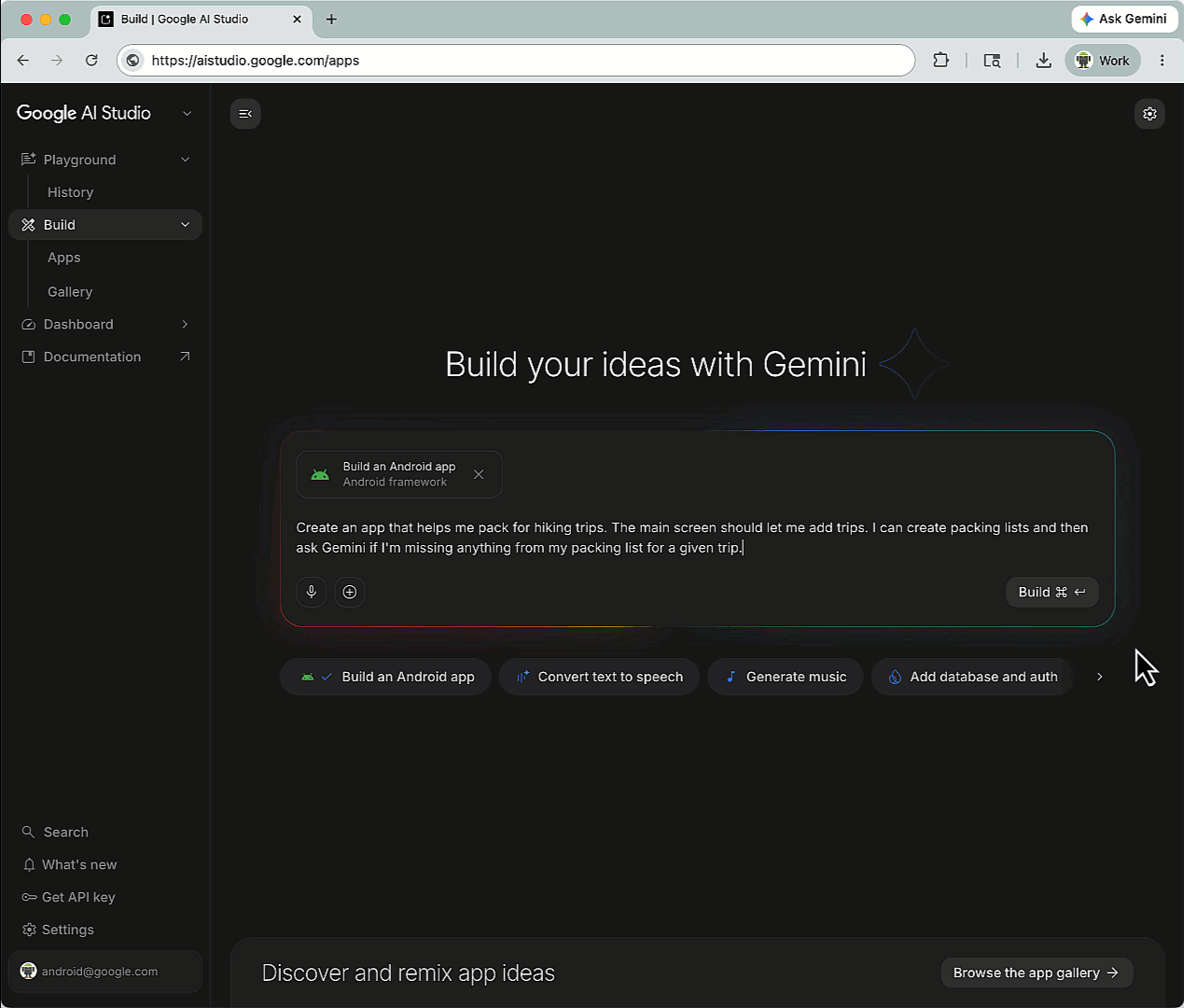 Build native Android apps in Google AI Studio, with Firebase integrations coming soon