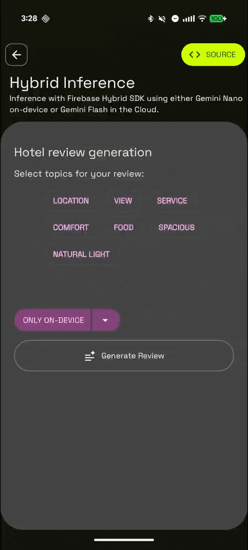 A screencast of a recipe app built with AI Studio