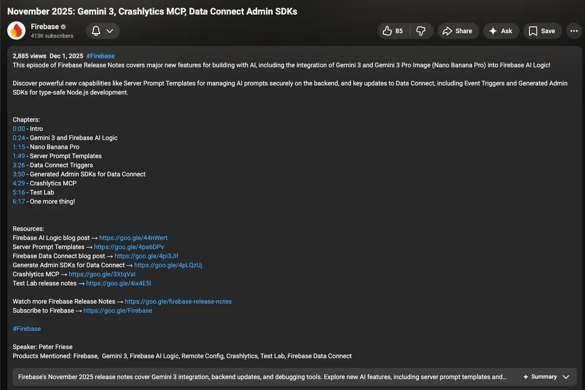 Our current YouTube Descriptions