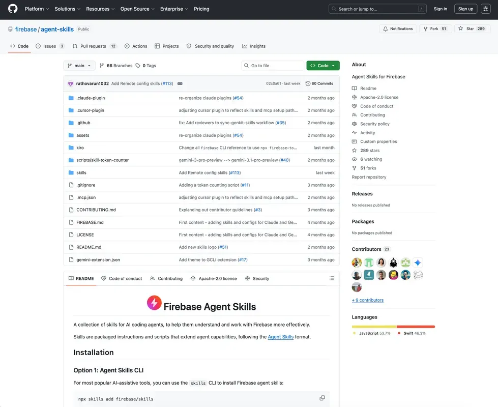 Use Agent Skills for Firebase on Android, iOS, Flutter, and the Web to get better code and lower token usage