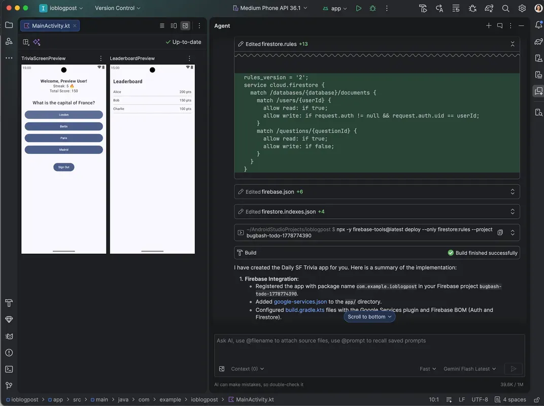 Get agentic assistance to configure your Firebase backend in Android Studio without doing any additional setup