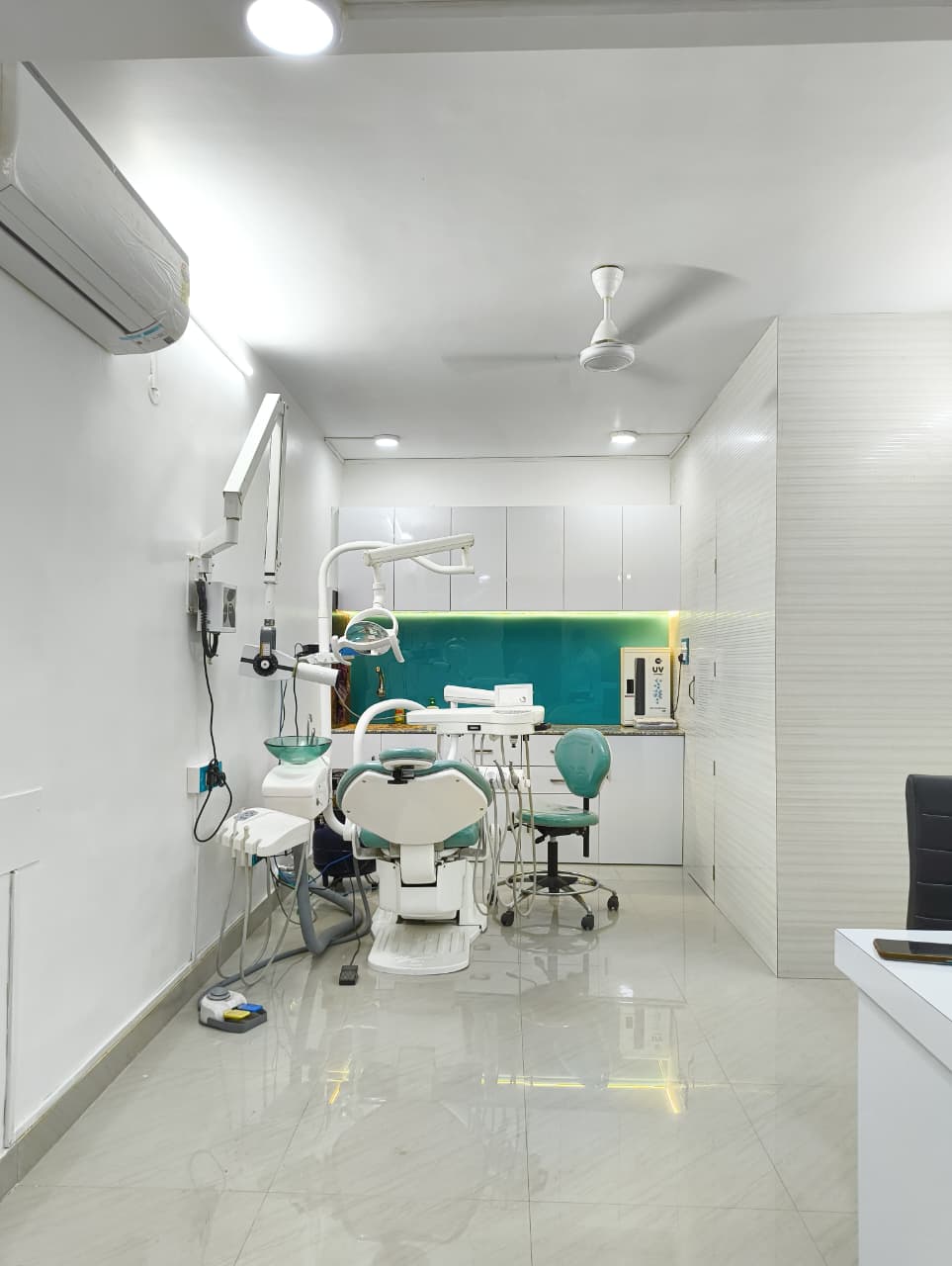Dentist attending to a patient