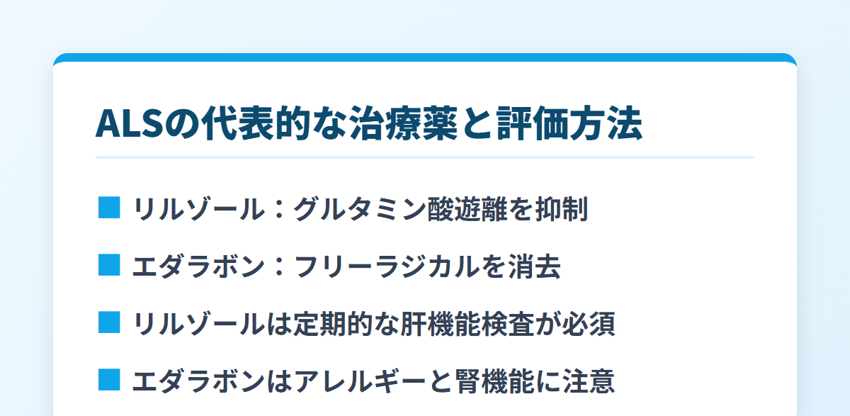ALSの代表的な治療薬と評価方法