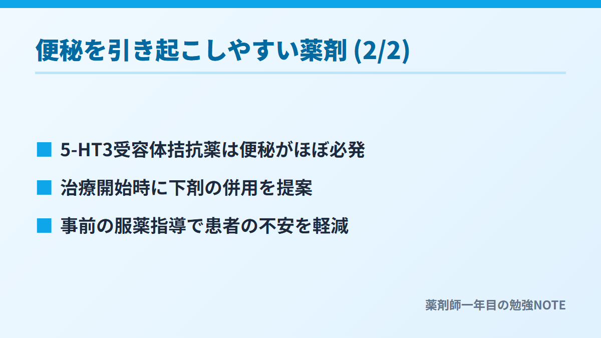 便秘を引き起こしやすい薬剤 (2/2)