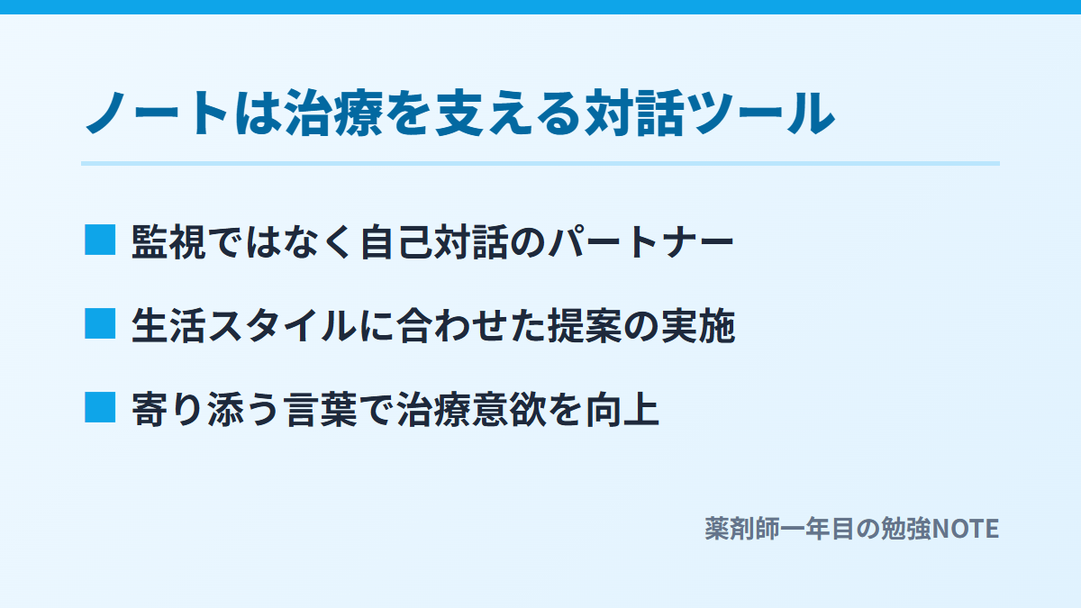 ノートは治療を支える対話ツール