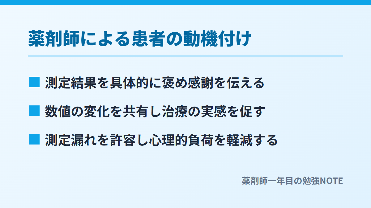 薬剤師による患者の動機付け