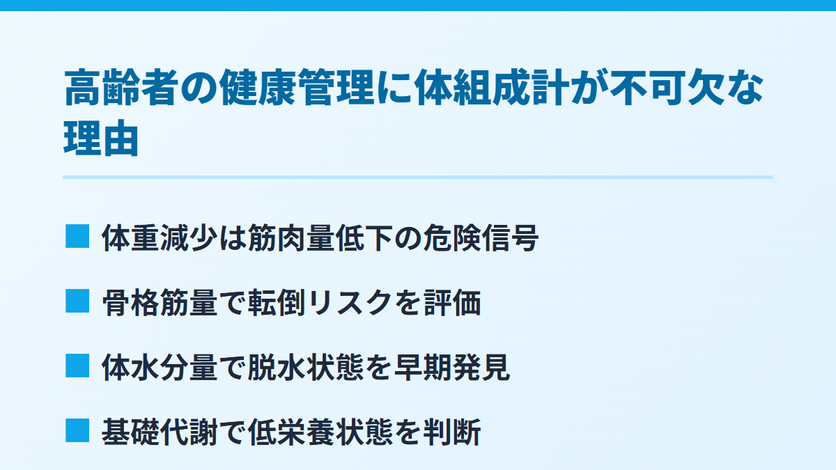 高齢者の健康管理に体組成計が不可欠な理由