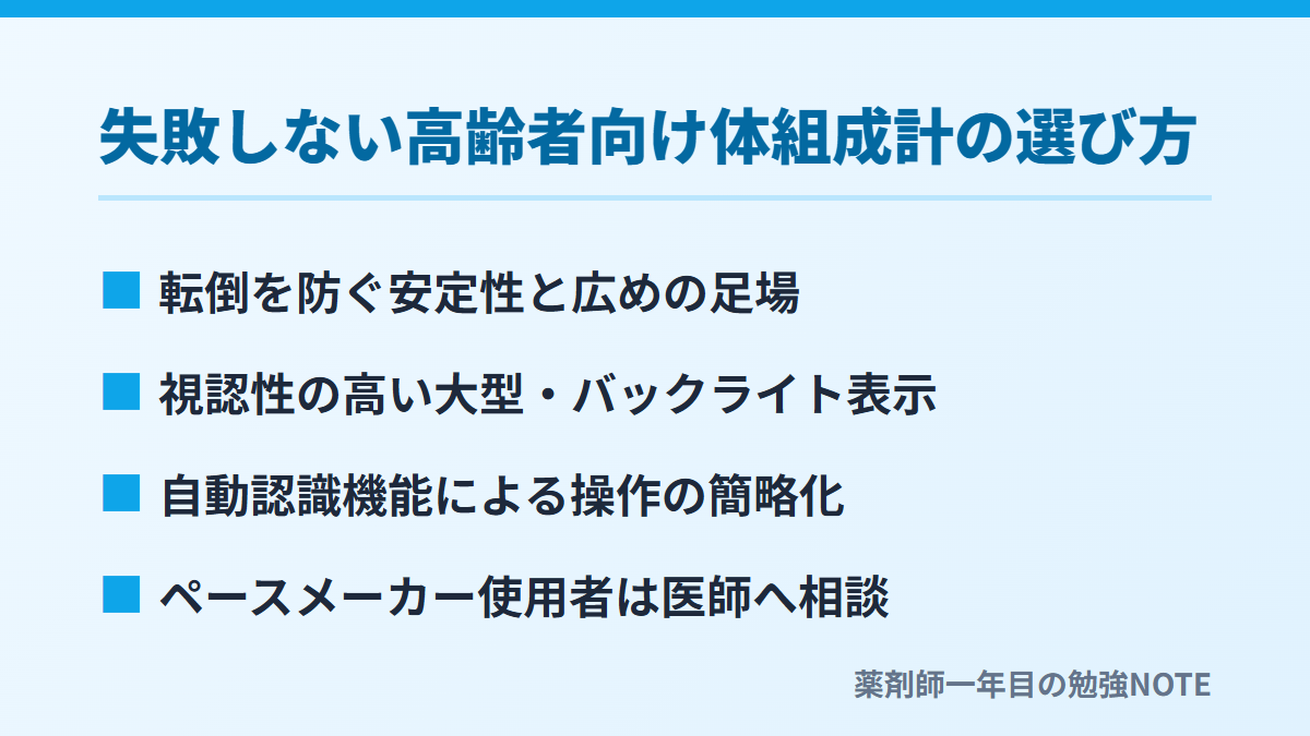 失敗しない高齢者向け体組成計の選び方