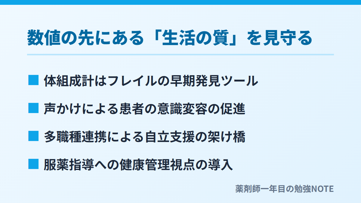 数値の先にある「生活の質」を見守る
