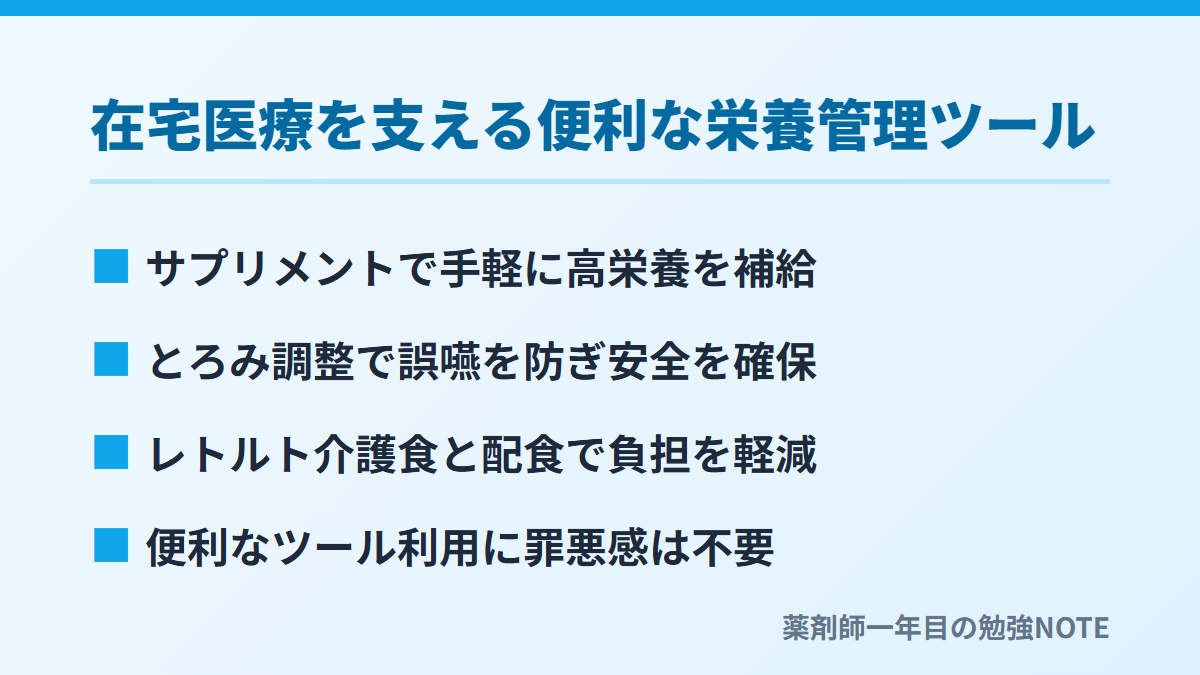 在宅医療を支える便利な栄養管理ツール