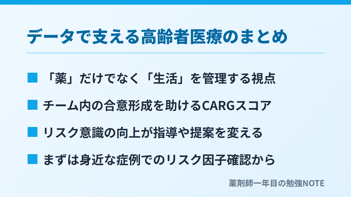 データで支える高齢者医療のまとめ