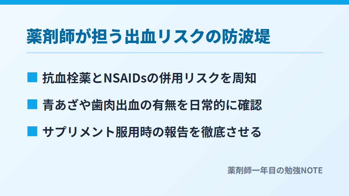 薬剤師が担う出血リスクの防波堤