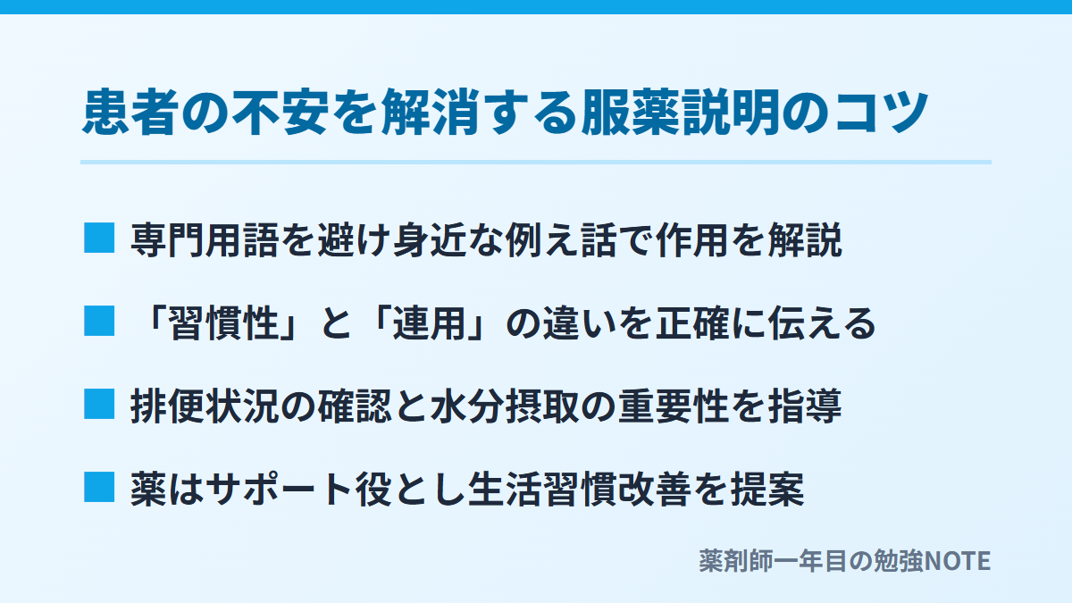 患者の不安を解消する服薬説明のコツ