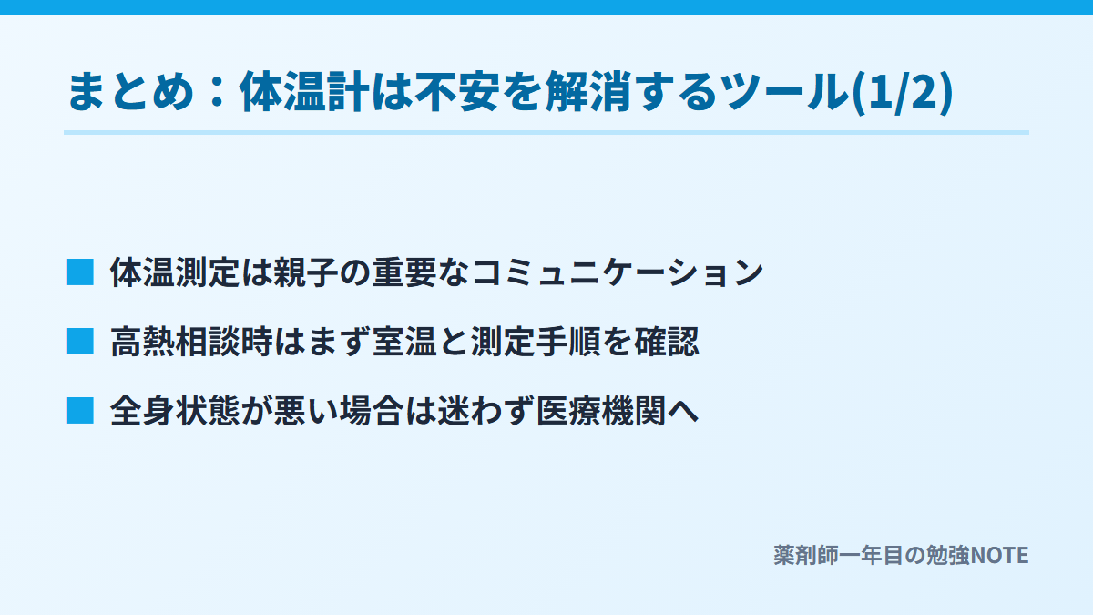 まとめ：体温計は不安を解消するツール(1/2)
