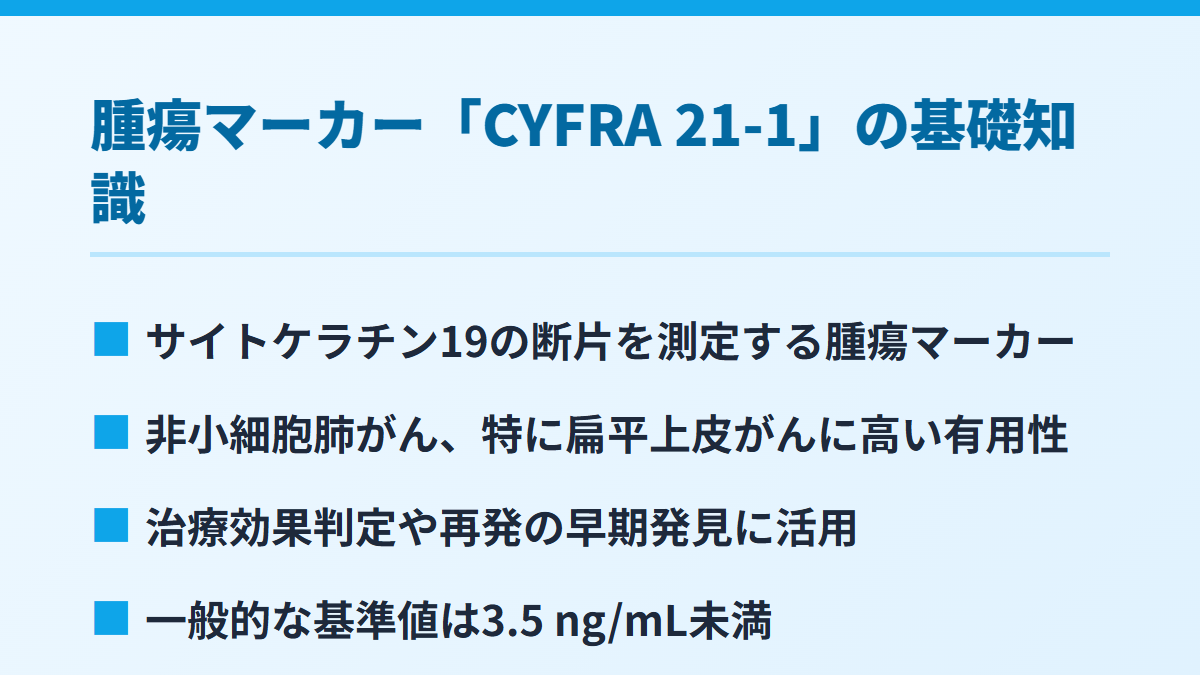 腫瘍マーカー「CYFRA 21-1」の基礎知識
