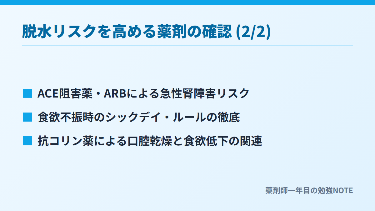 脱水リスクを高める薬剤の確認 (2/2)