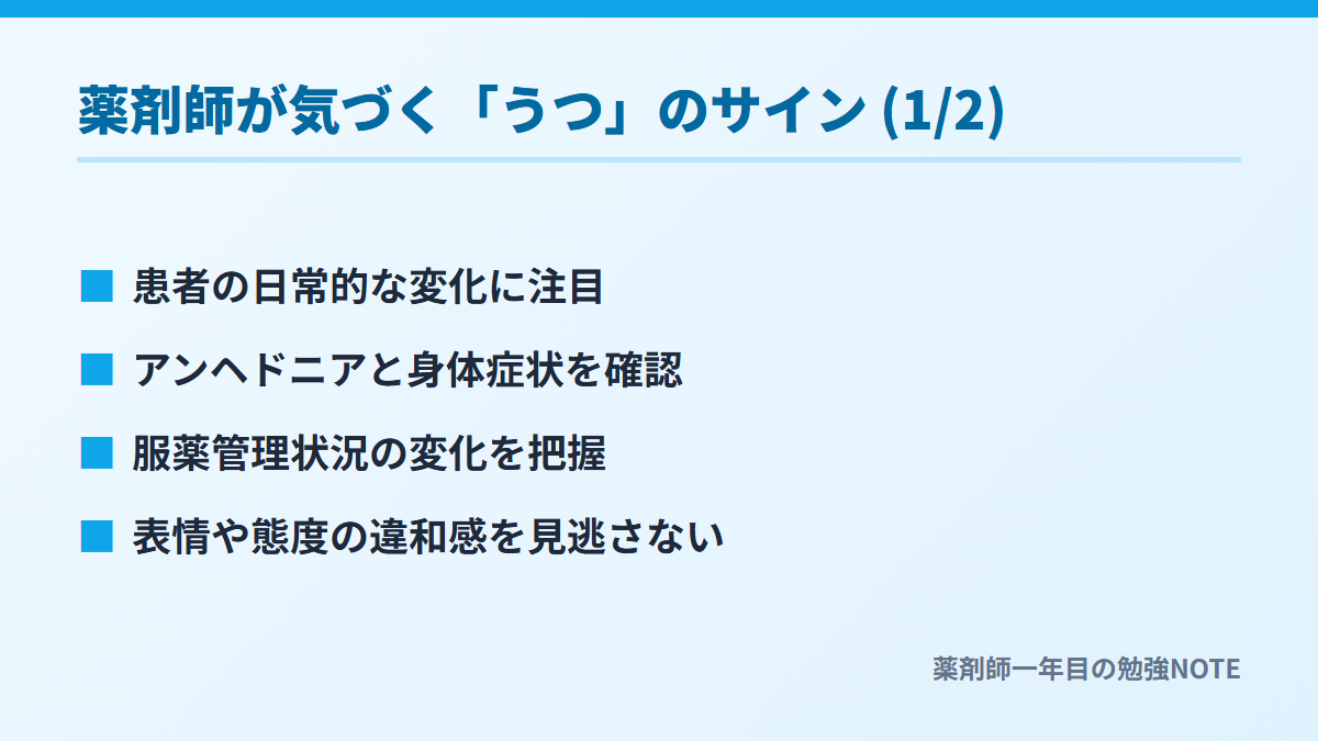 薬剤師が気づく「うつ」のサイン (1/2)