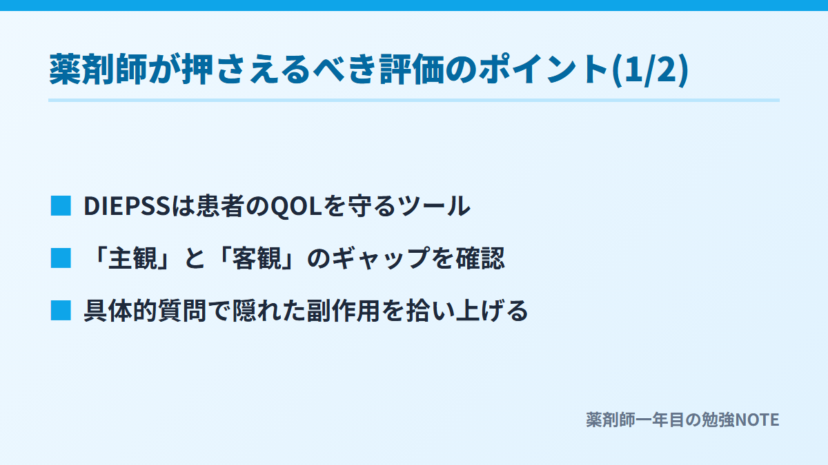 薬剤師が押さえるべき評価のポイント(1/2)