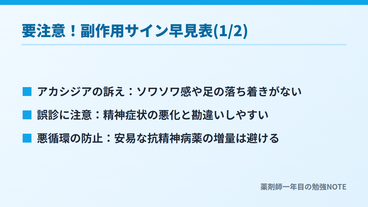 要注意！副作用サイン早見表(1/2)